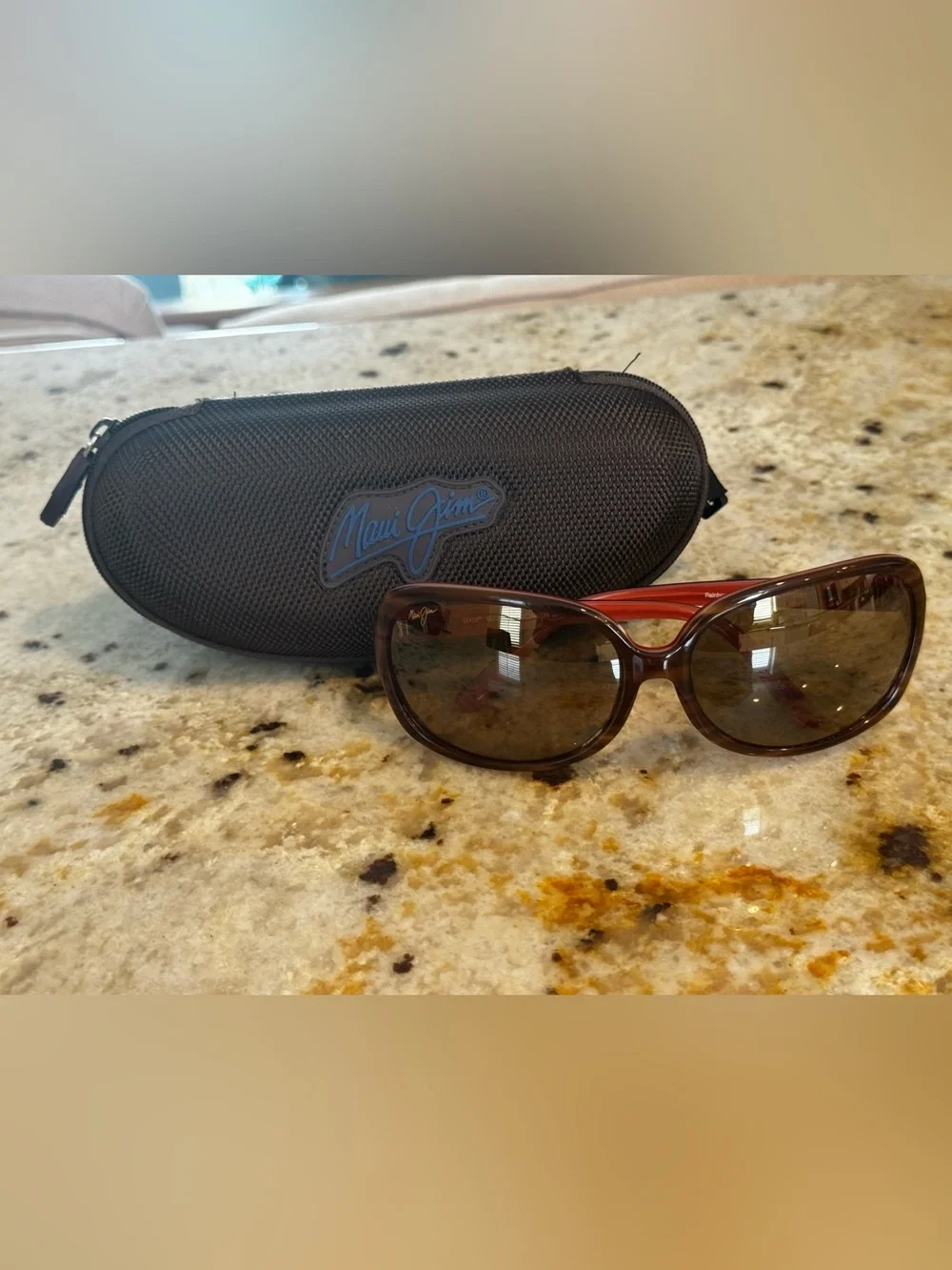 Maui Jim Sunglasses Rainbow 🌈 Falls Dusty Rose Polarized Lenses w Case Like New